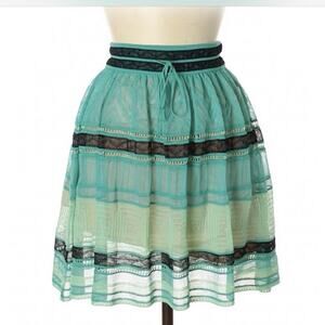Missoni Green Tiered Drawstring A-line Skirt 2 38 IT